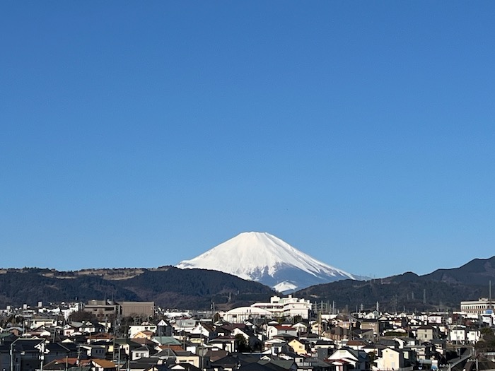 秦野市役所から見える富士