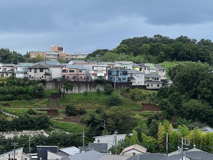 畑のある斜面もあちこちらで崩落